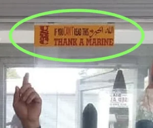 Restaurant’s “controversial” sticker causes backlash, but the owner won’t say sorry