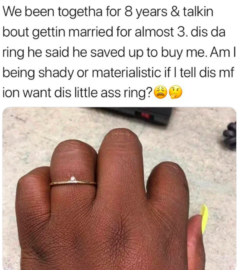 Woman Rips Apart Astoundingly ‘Tiny’ And ‘Insulting’ Engagement Ring That She Got After 8 Years With Her Fiance