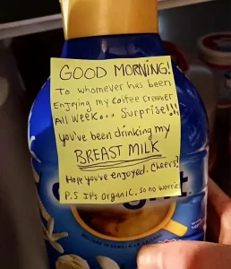 Woman Got Tired Of Coworkers Stealing Her Creamer, So She Left Behind This Note That Sparked Outrage