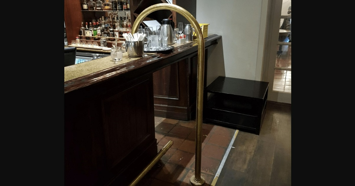 This is what this metal bar is for if you see it in a restaurant.