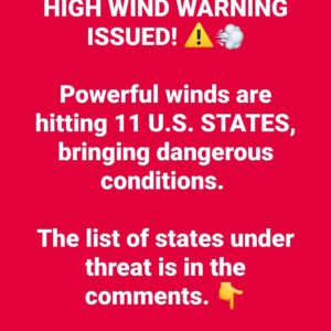 11 US States Under High Wind Warning – Details