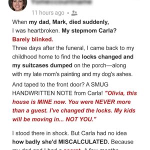 My Stepmom Changed the Locks After My Dad Passed to Keep Me Out – She Didn’t Know…